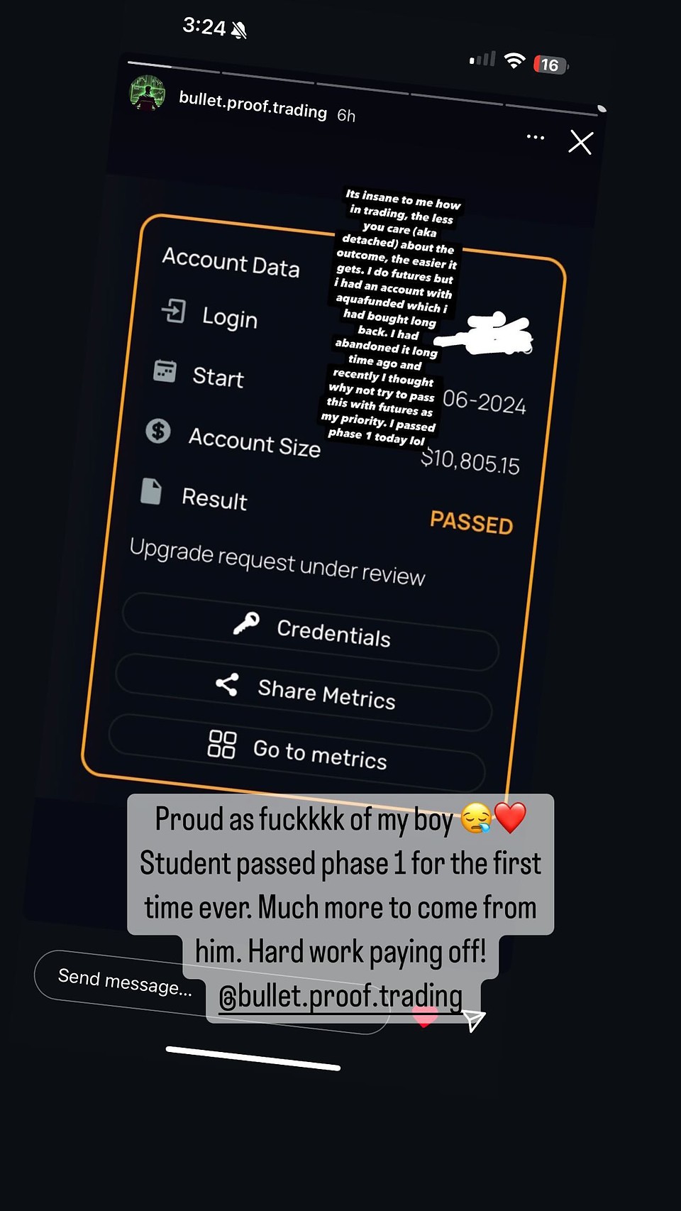 Student passing phase 1 for the first time